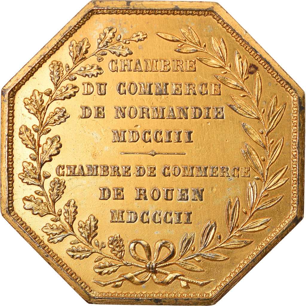 France, Token, Chambre de Commerce de Rouen, 1802, Lecomte, EF(40-45), Vermeil