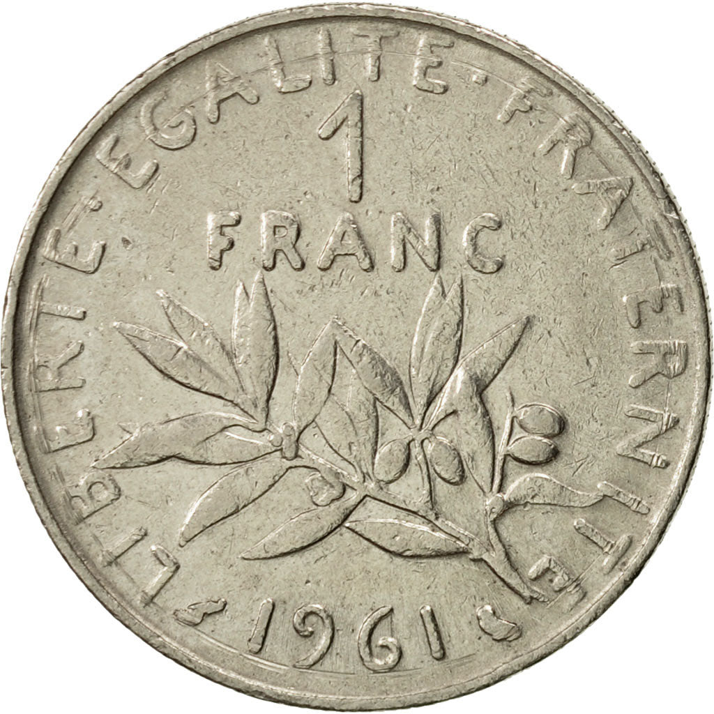 Moneta, Francja, Semeuse, Franc, 1961, Paris, VF(30-35), Nikiel, KM:925.1