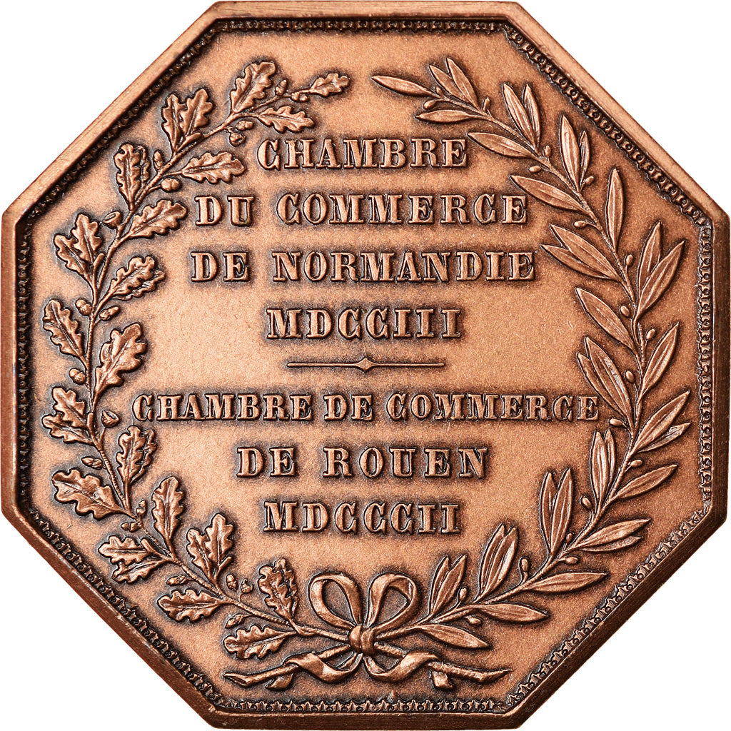 Frankreich, Token, Chambre de Commerce de Rouen, 1802, Lecomte, UNZ, Bronze