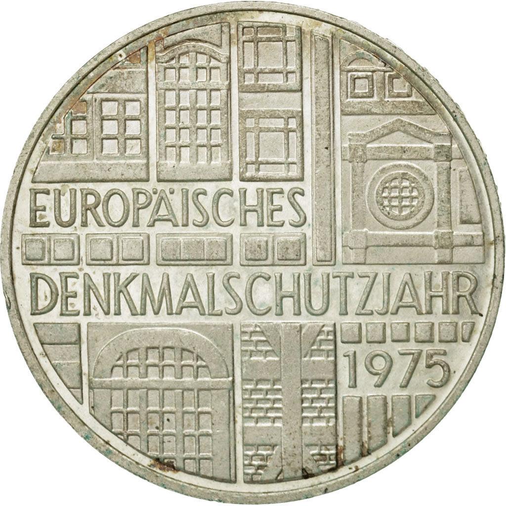Coin, GERMANY - FEDERAL REPUBLIC, 5 Mark, 1975, Stuttgart, Germany, AU(50-53)