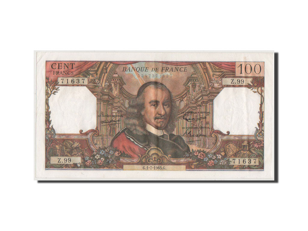 Geldschein, Frankreich, 100 Francs, 100 F 1964-1979 ''Corneille'', 1965, SS+
