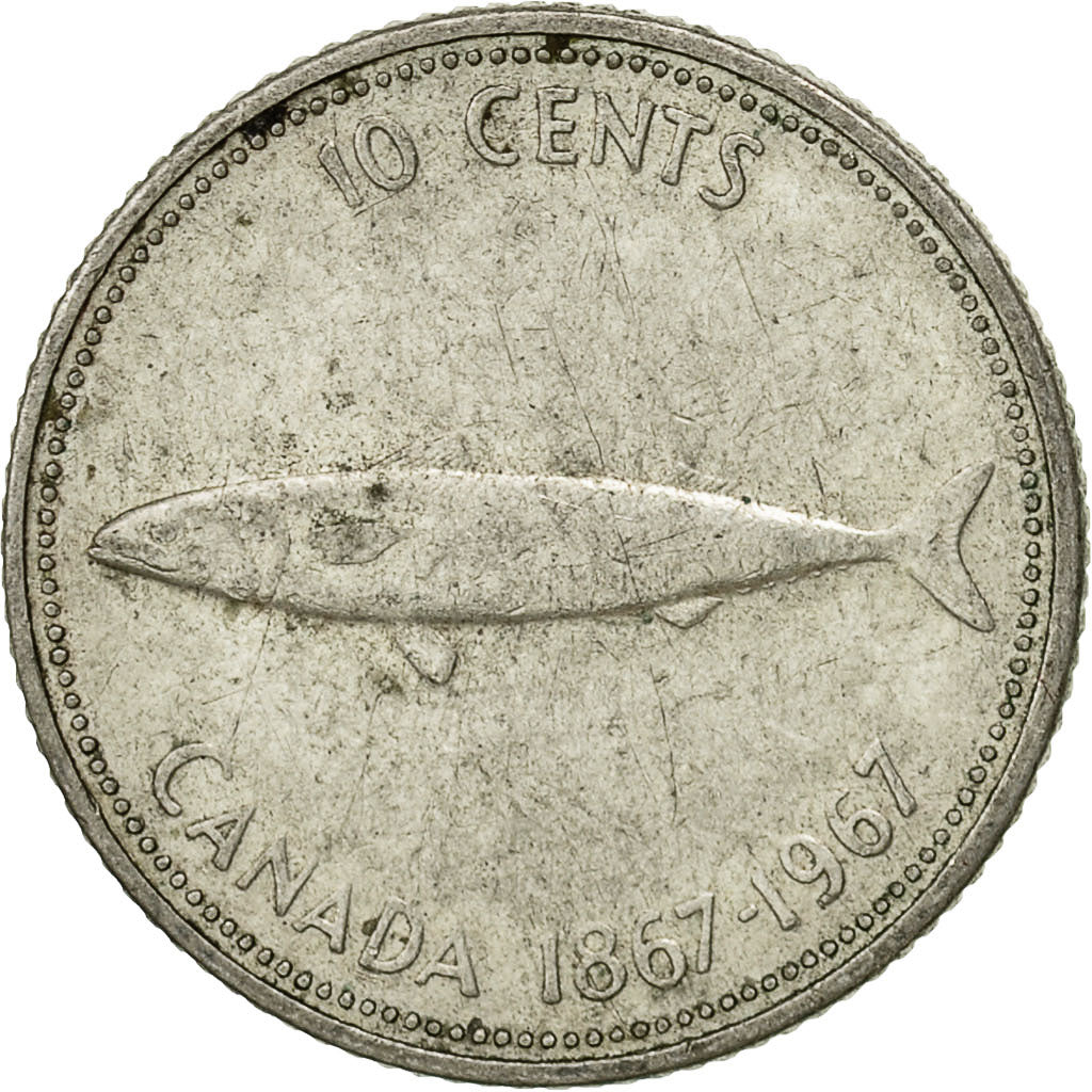 Coin, Canada, Elizabeth II, 10 Cents, 1967, Royal Canadian Mint, Ottawa