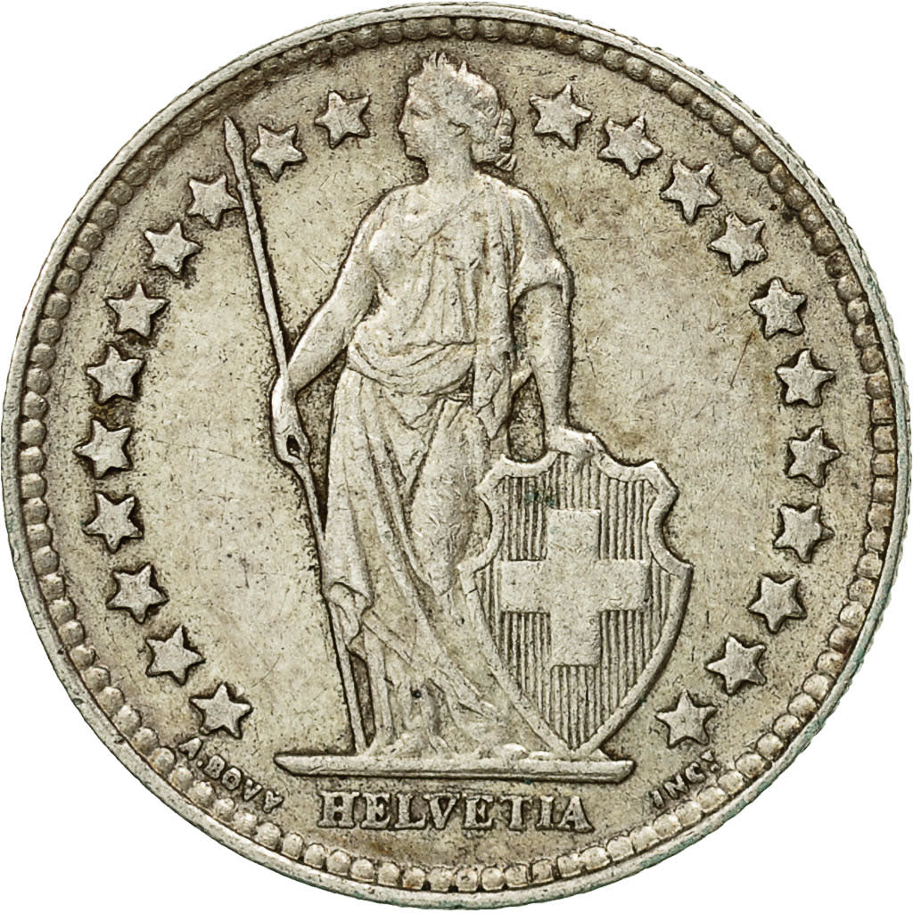 Coin, Switzerland, 1/2 Franc, 1952, Bern, EF(40-45), Silver, KM:23