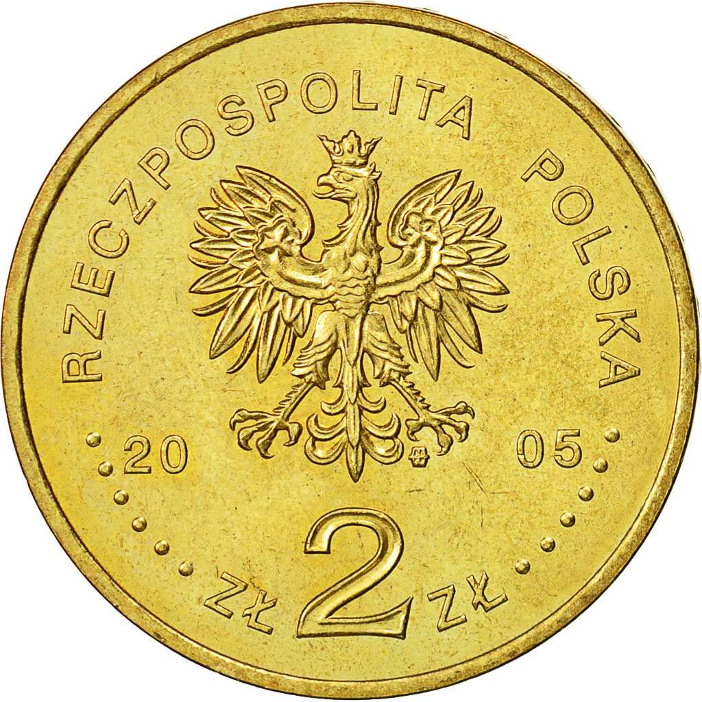 Coin, Poland, 2 Zlote, 2005, Warsaw, MS(60-62), Brass, KM:524