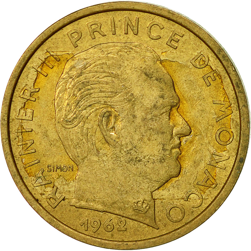 Coin, Monaco, Rainier III, 10 Centimes, 1962, EF(40-45), Aluminum-Bronze