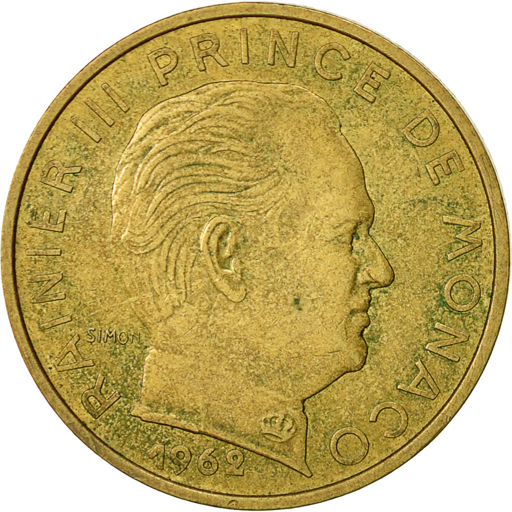 Coin, Monaco, Rainier III, 20 Centimes, 1962, EF(40-45), Aluminum-Bronze