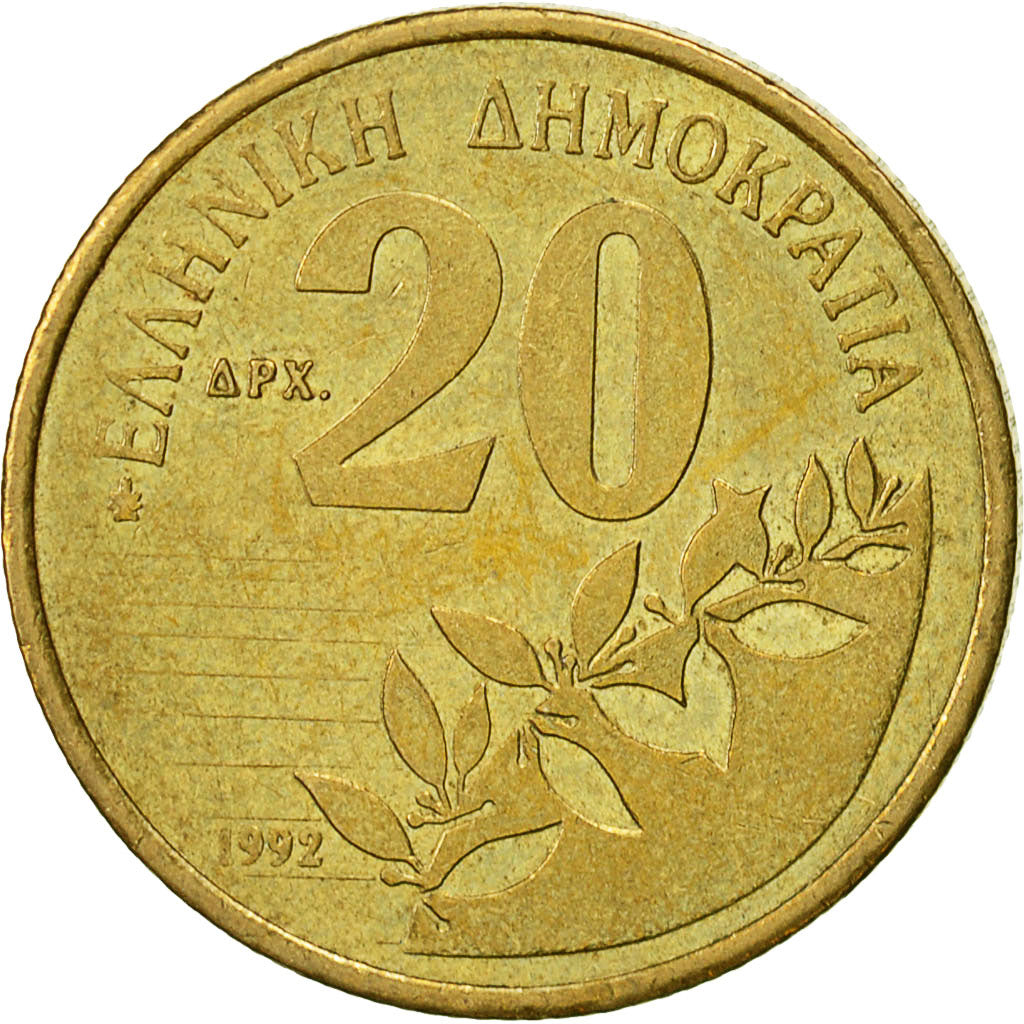 Monnaie, Grèce, 20 Drachmes, 1992, TTB, Aluminum-Bronze, KM:154