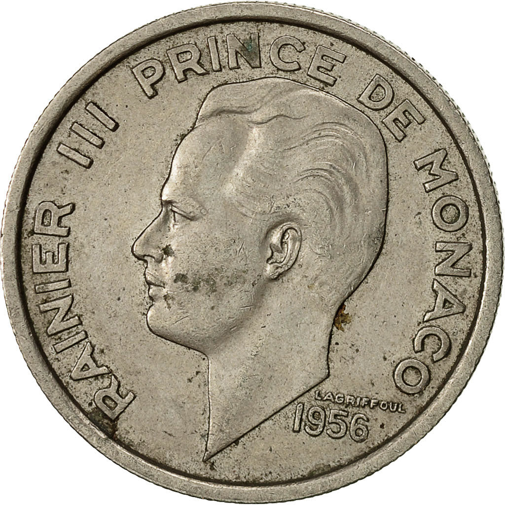 Coin, Monaco, Rainier III, 100 Francs, Cent, 1956, EF(40-45), Copper-nickel