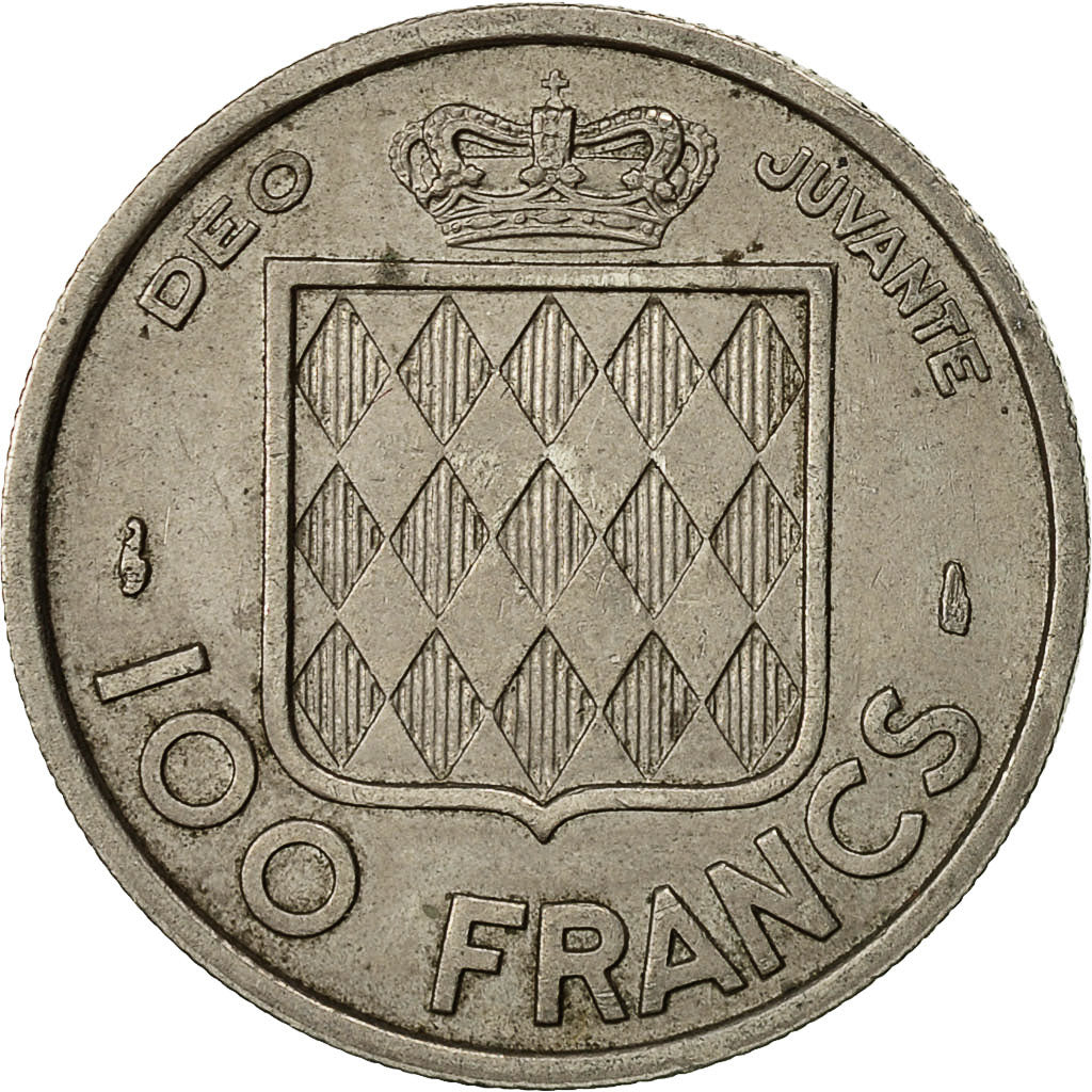 Coin, Monaco, Rainier III, 100 Francs, Cent, 1956, EF(40-45), Copper-nickel