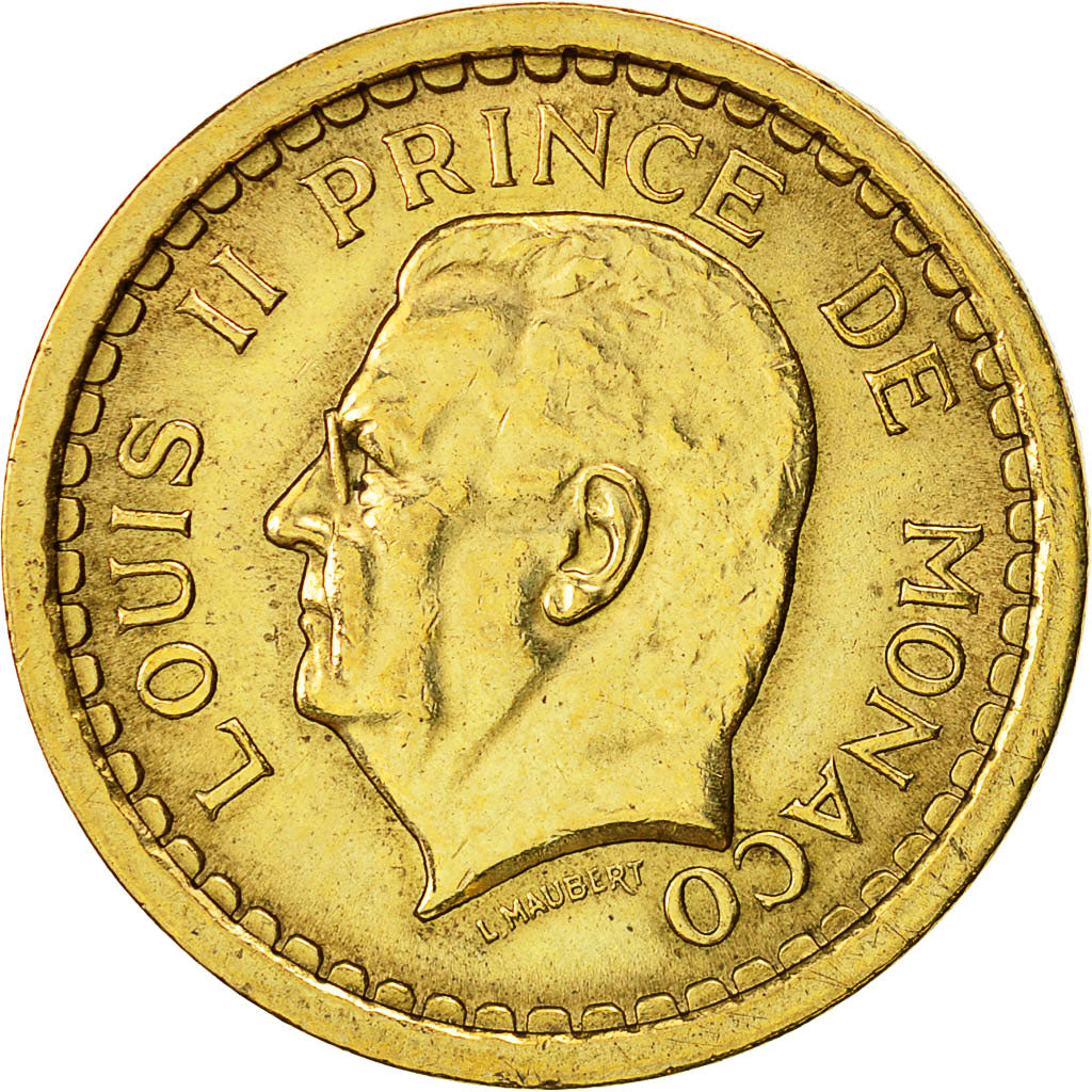 Münze, Monaco, Louis II, 2 Francs, Undated (1943), Poissy, SS, Aluminum-Bronze