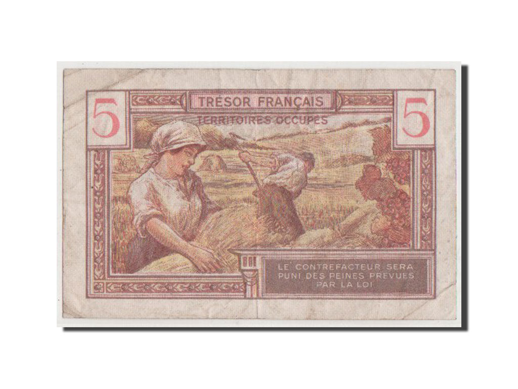 Banknote, France, 5 Francs, 1947 French Treasury, 1947, VF(20-25)