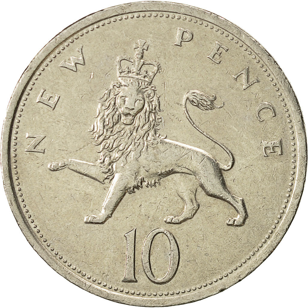 Moneta, Gran Bretagna, Elizabeth II, 10 New Pence, 1976, BB, Rame-nichel, KM:912
