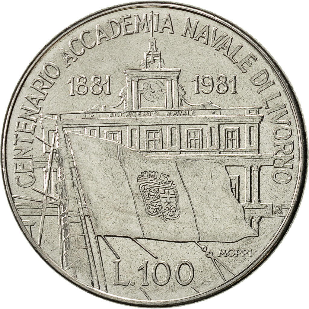 Coin, Italy, 100 Lire, 1981, Rome, AU(55-58), Stainless Steel, KM:108