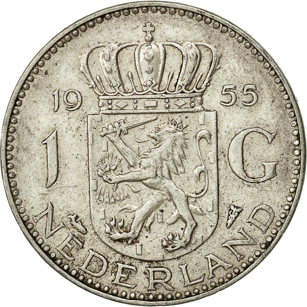 Monnaie, Pays-Bas, Juliana, Gulden, 1955, TTB, Argent, KM:184