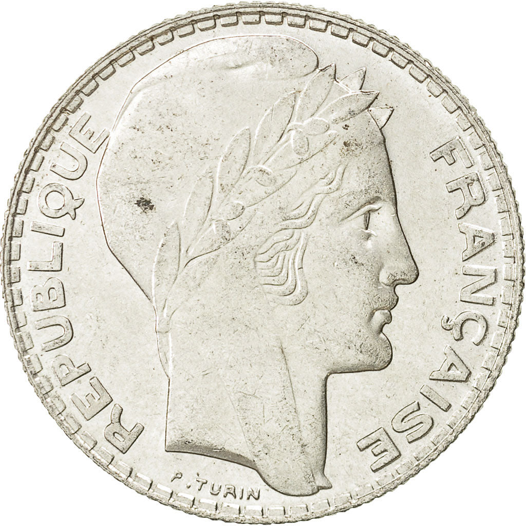 Moneta, Francia, Turin, 10 Francs, 1938, Paris, SPL-, Argento, KM:878