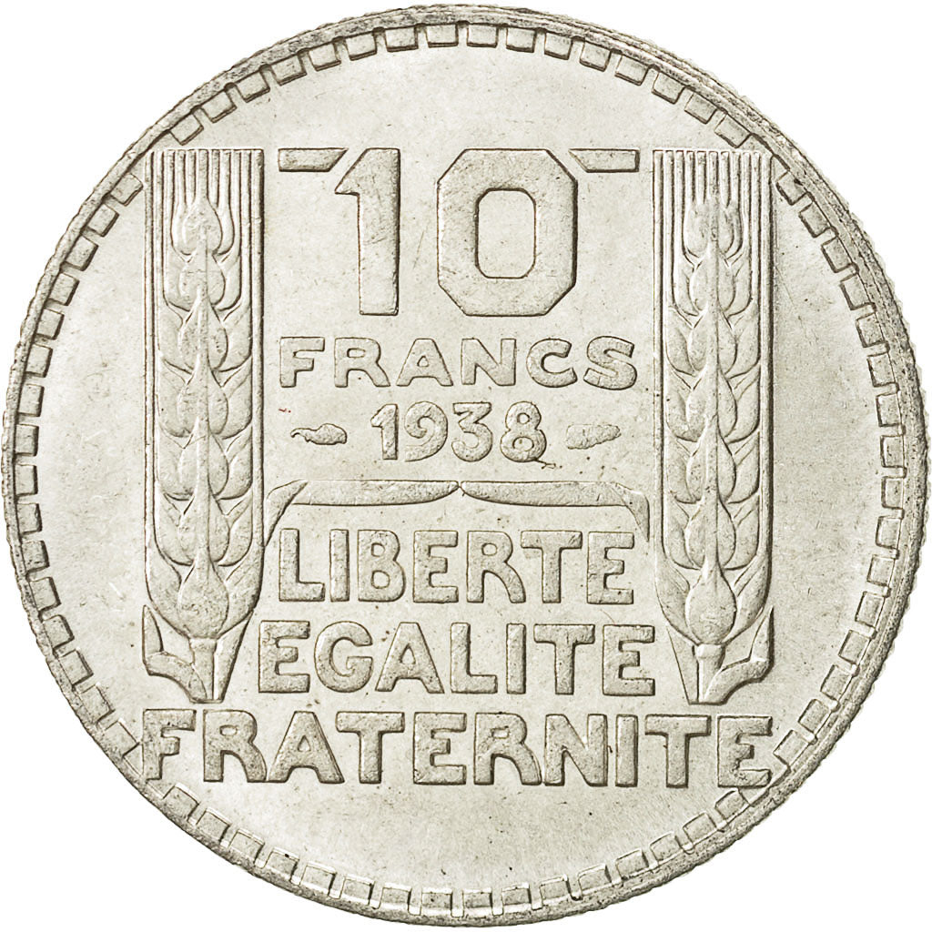 Moneta, Francia, Turin, 10 Francs, 1938, Paris, SPL-, Argento, KM:878