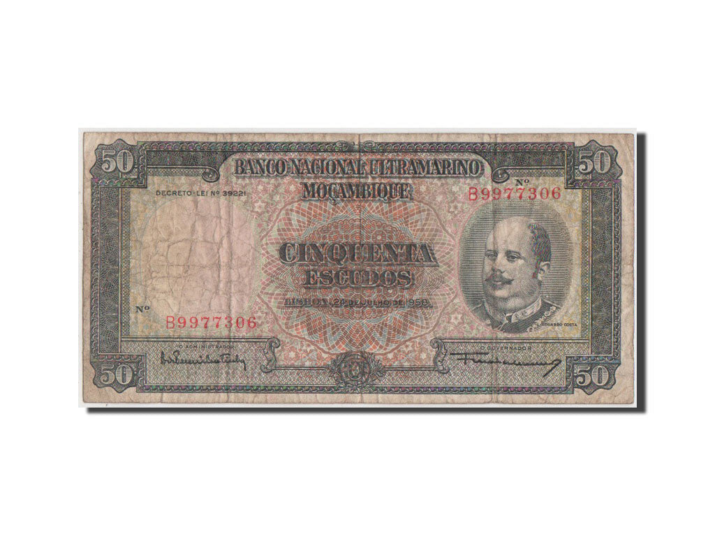 Banconote, Mozambico, 50 Escudos, 1958, MB