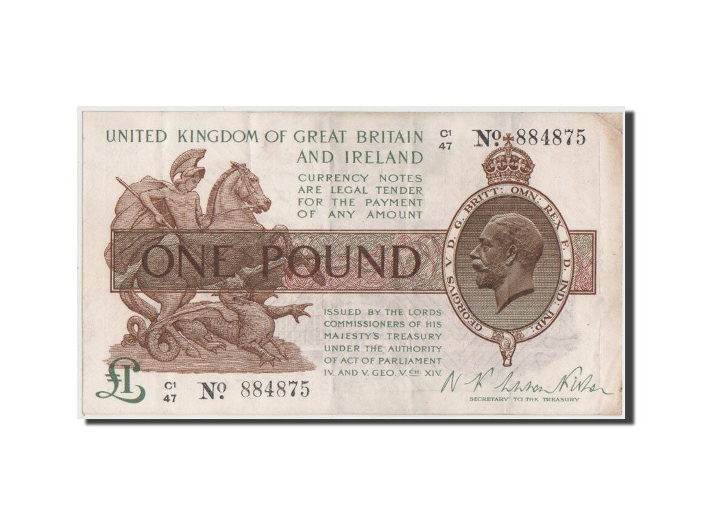 Billete, 1 Pound, 1922, Gran Bretaña, MBC