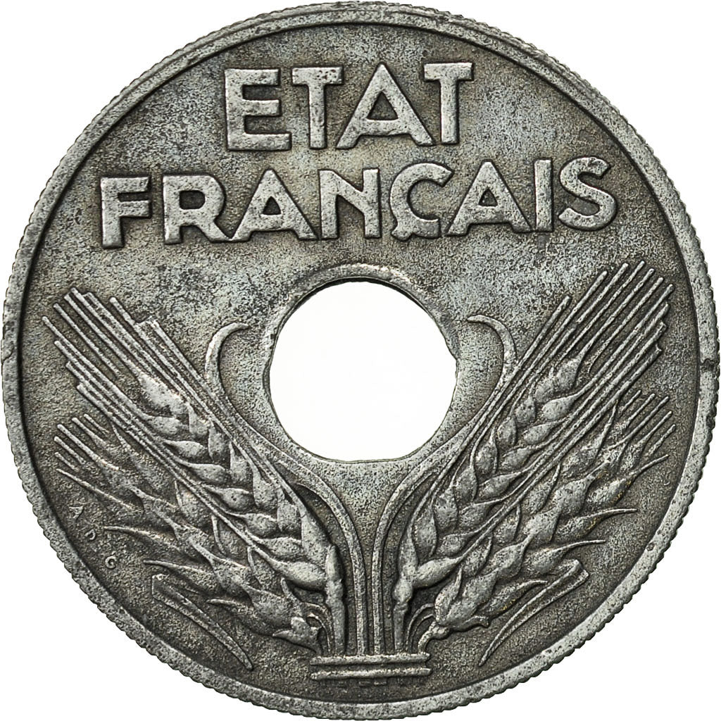 Munten, Frankrijk, État français, 20 Centimes, 1942, Paris, ZF, Zinc