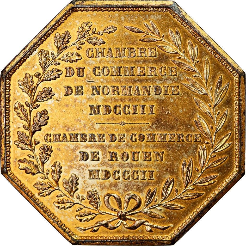 Frankrijk, Token, Chambre de Commerce de Rouen, 1802, Lecomte, ZF, Vermeil