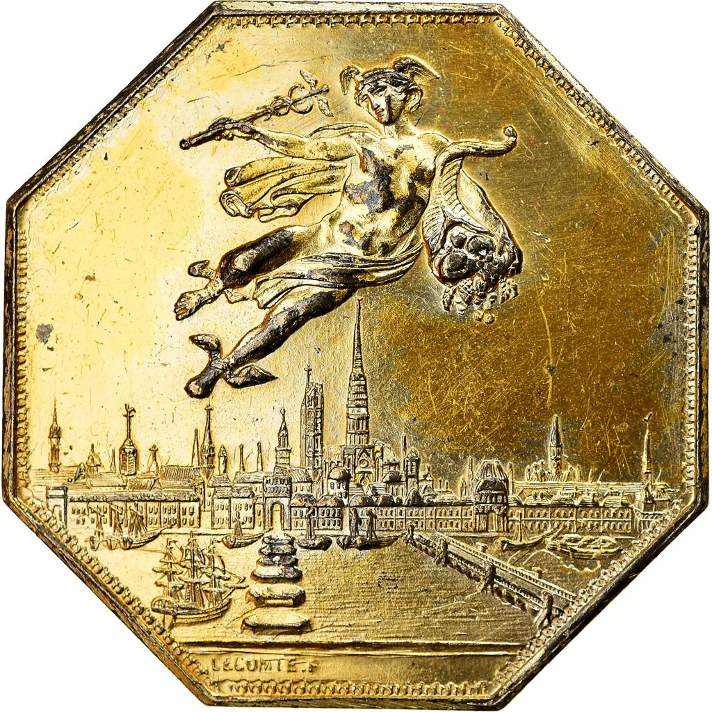 Frankreich, Token, Chambre de Commerce de Rouen, 1802, Lecomte, SS, Vermeil