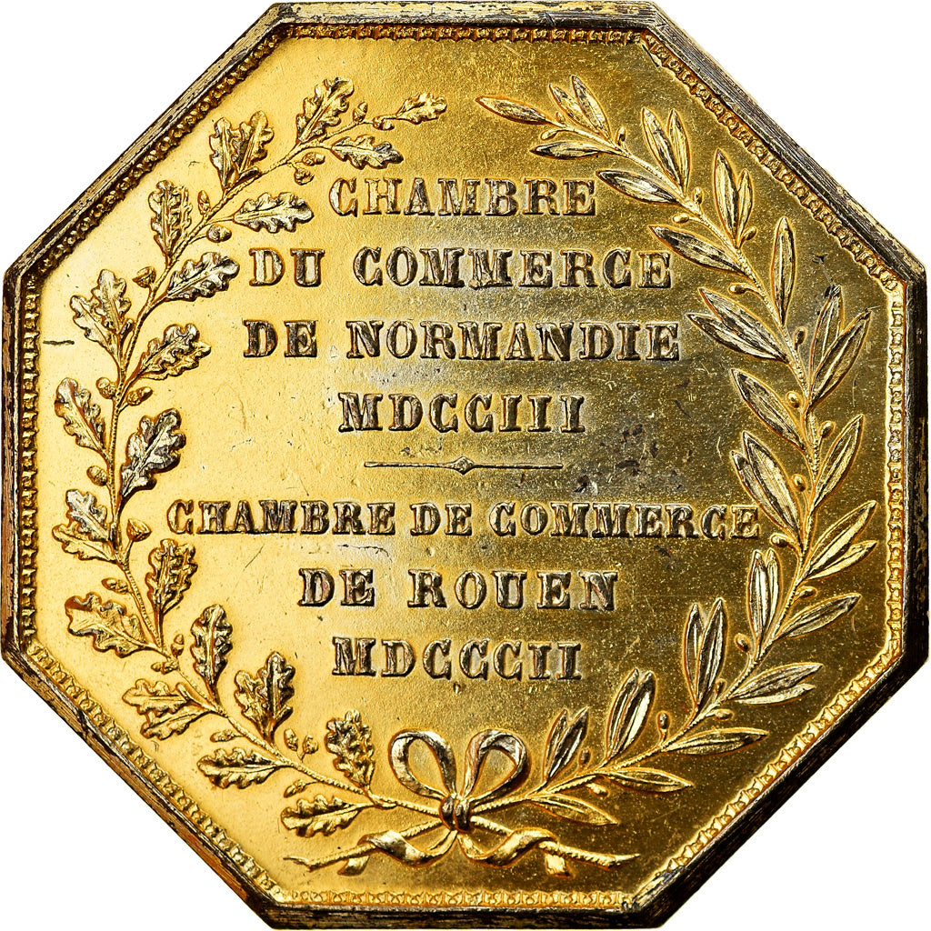 Frankreich, Token, Chambre de Commerce de Rouen, 1802, Lecomte, SS, Vermeil