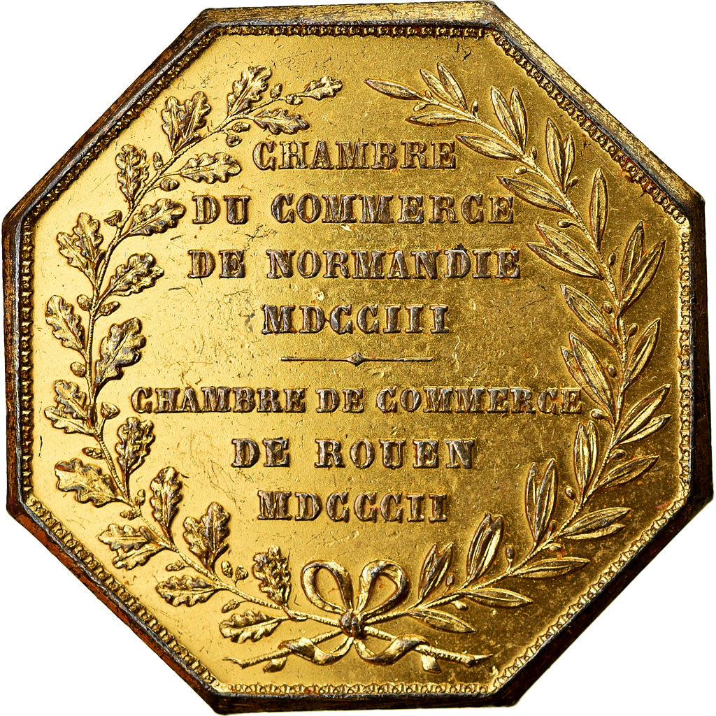 Frankreich, Token, Chambre de Commerce de Rouen, 1802, Lecomte, SS, Vermeil