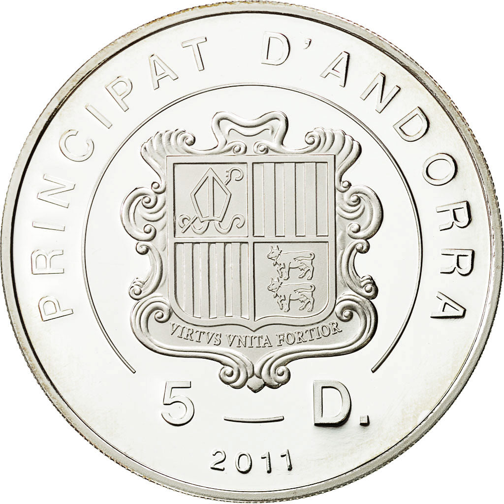 Andorre, 5 Diners, Aguila Daurada, 2011, Karlsfeld, BE, Argent, FDC