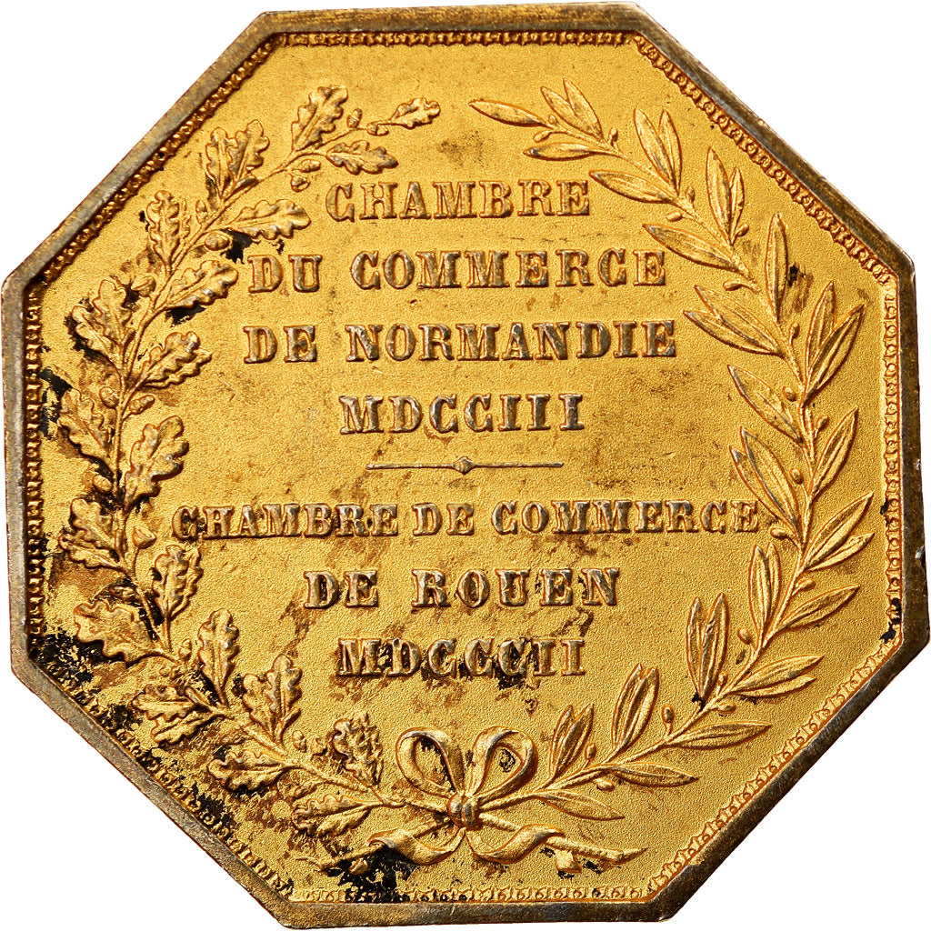 Frankreich, Token, Chambre de Commerce de Rouen, 1802, Lecomte, SS, Vermeil