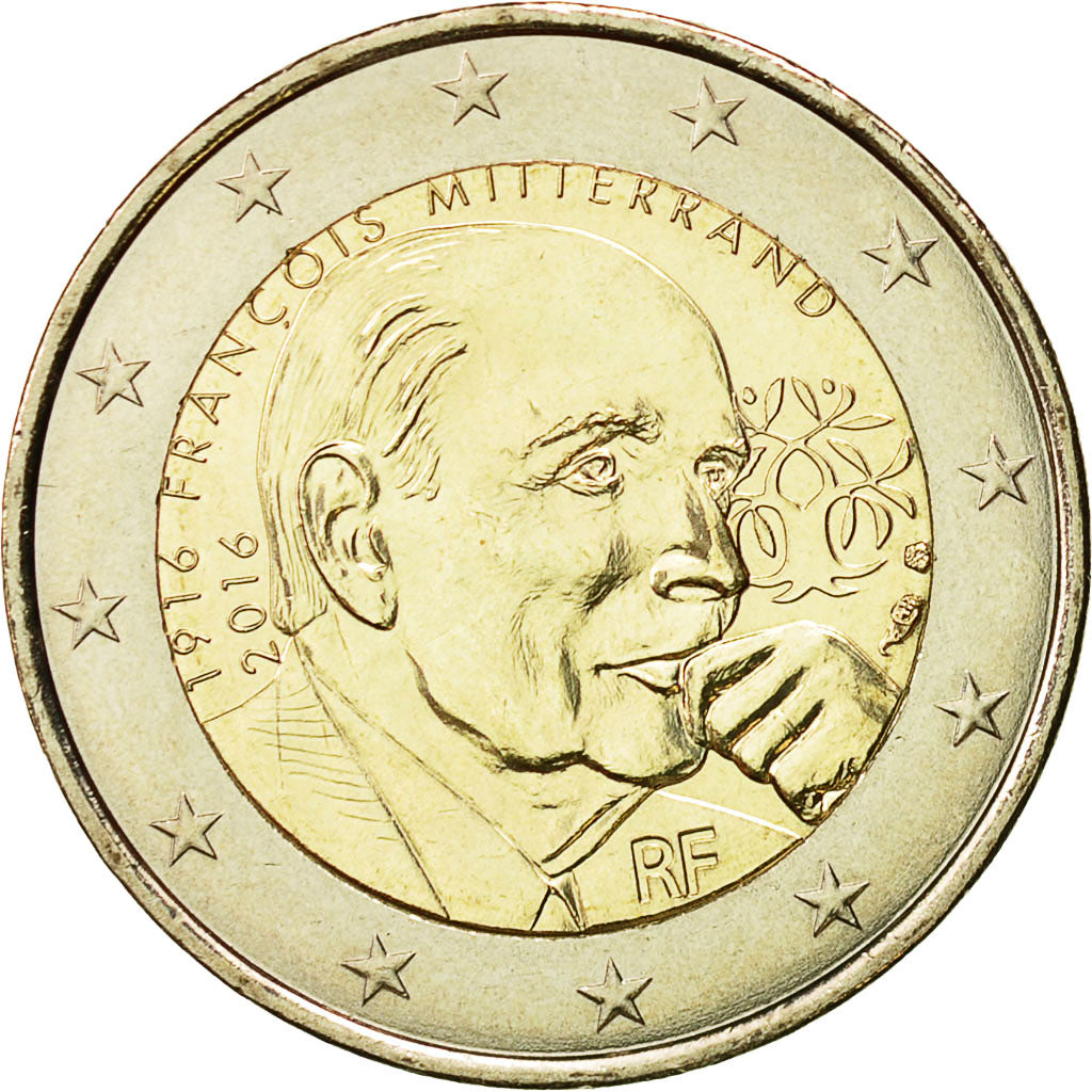 Monnaie, France, 2 Euro, François Mitterrand, 2016, SPL, Bi-Metallic
