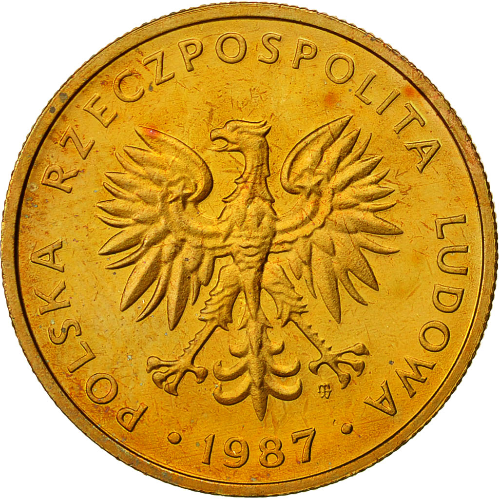 Monnaie, Pologne, 5 Zlotych, 1987, Warsaw, SUP+, Laiton, KM:81.2