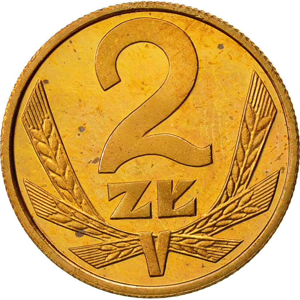 Poland, 2 Zlote, 1988, Warsaw, MS(60-62), Brass, KM:80.2