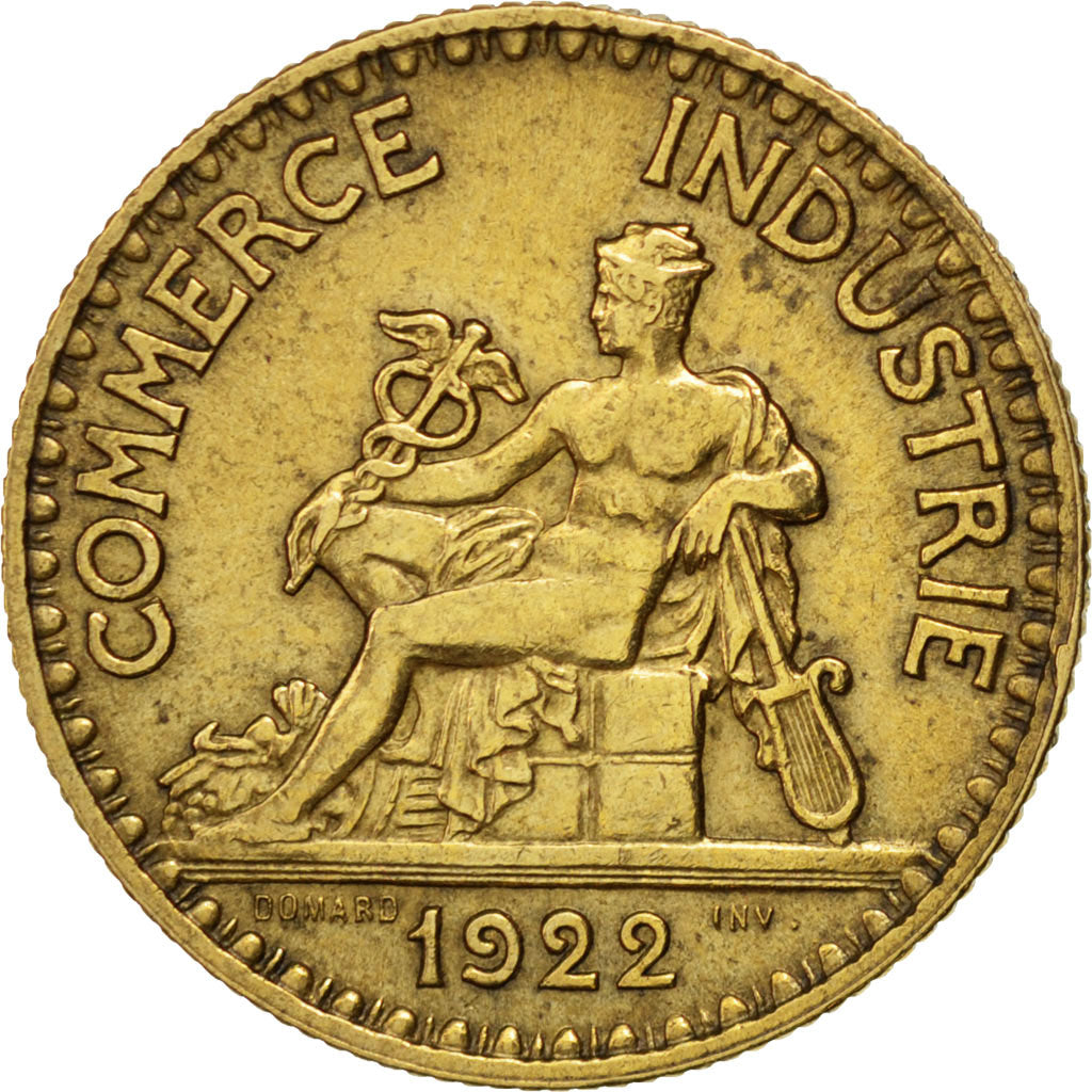 Moneta, Francia, Chambre de commerce, 2 Francs, 1922, BB+, Alluminio-bronzo