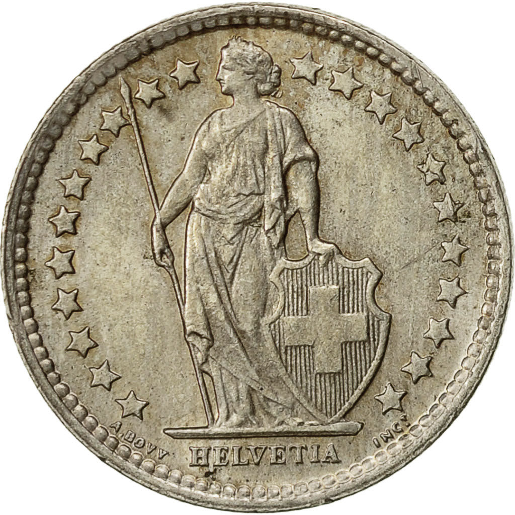 Svizzera, 1/2 Franc, 1957, Bern, BB+, Argento, KM:23