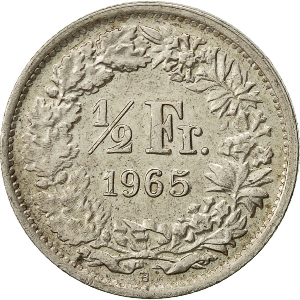 Suisse, 1/2 Franc, 1965, Bern, TTB+, Argent, KM:23