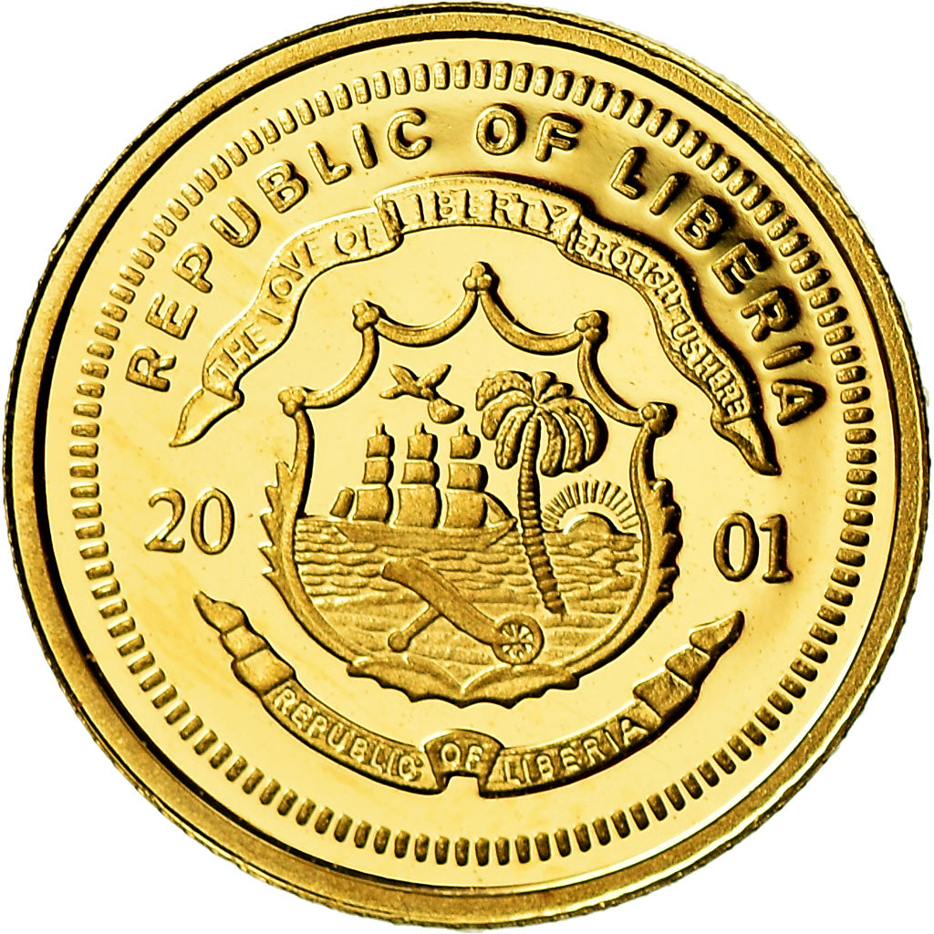Liberia, 25 Dollars, Alexander The Great, 2001, MS(65-70), Gold