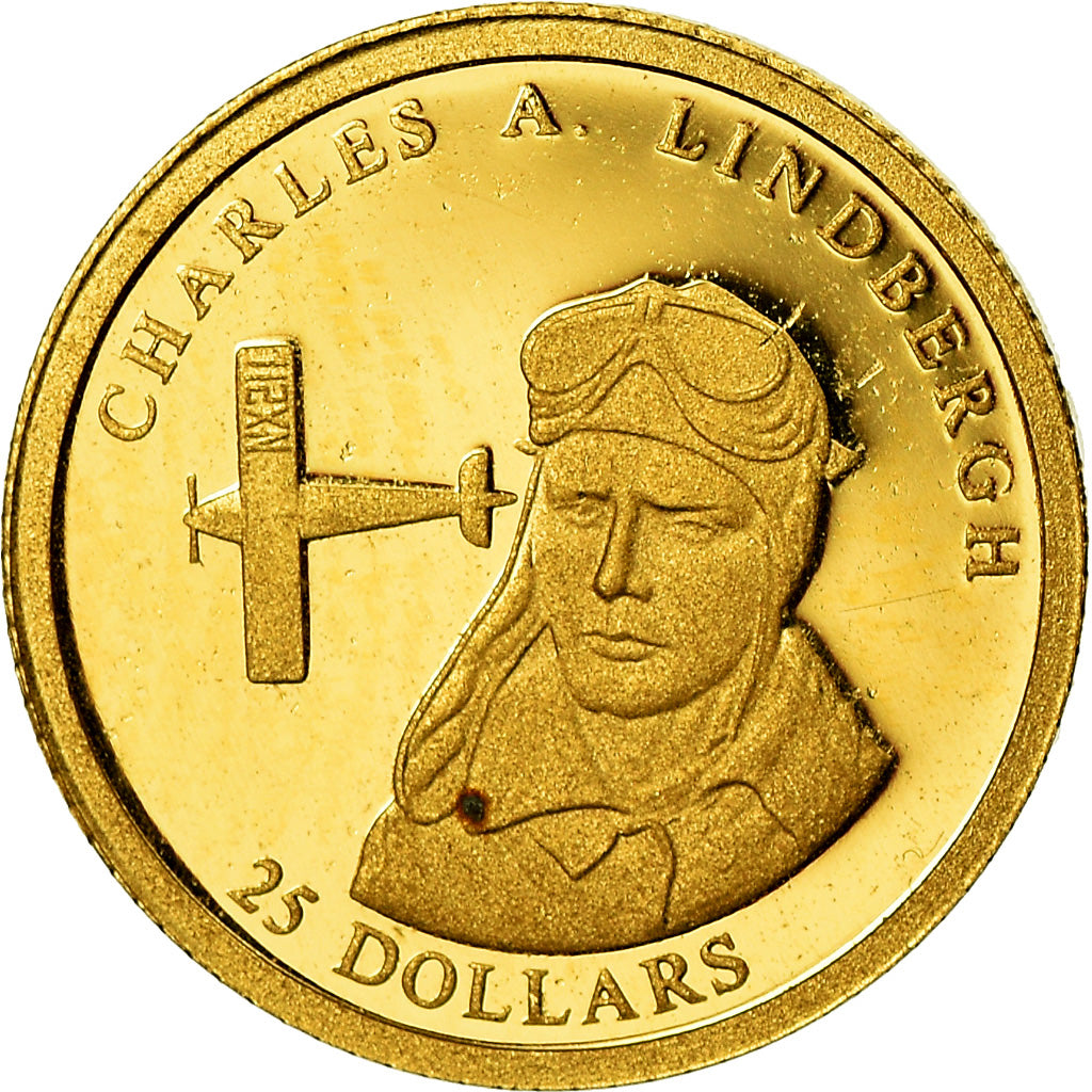 Liberia, 25 Dollars, Charles A Lindbergh, 2001, FDC, Or