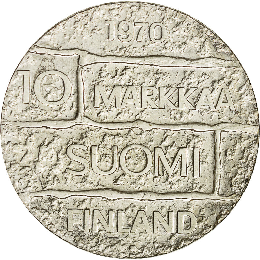 Finnland, 10 Markkaa, 1970, VZ, Silber, KM:51