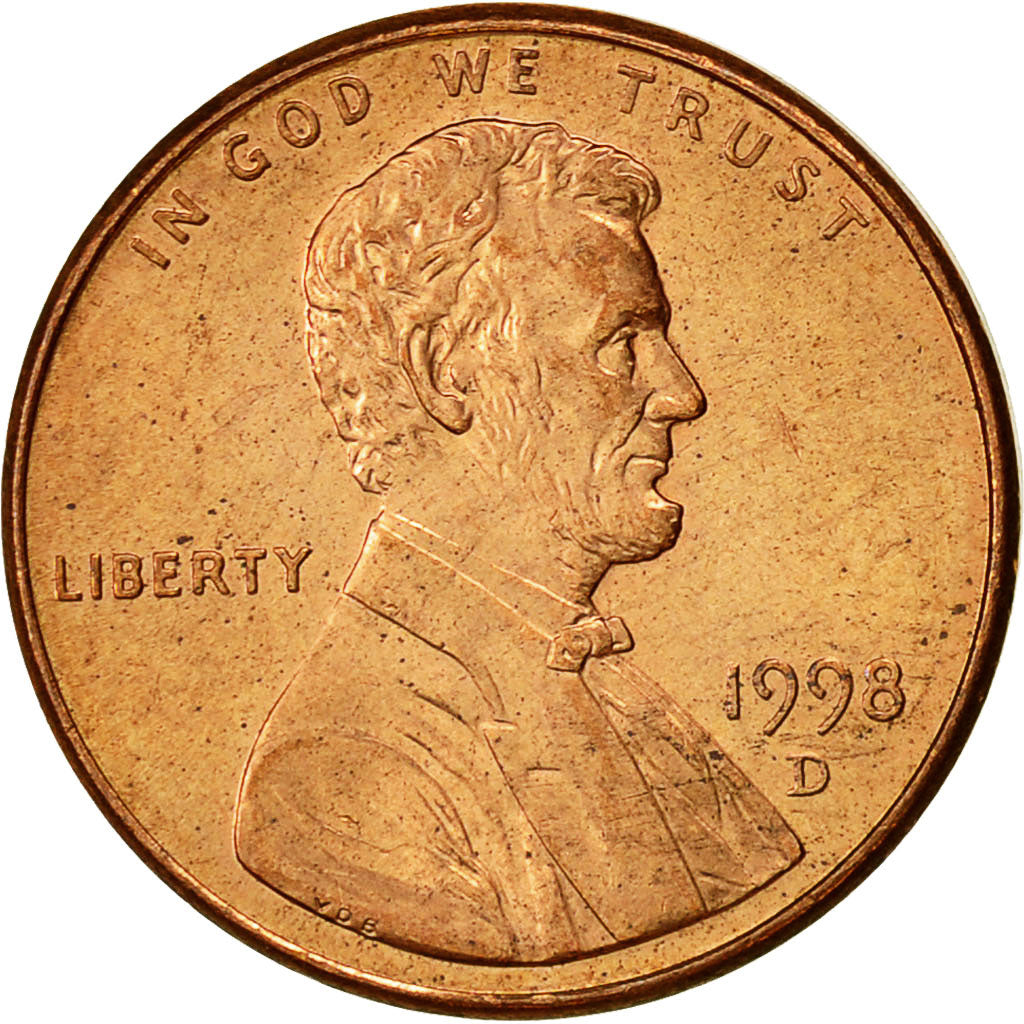 Moneta, Stati Uniti, Lincoln Cent, Cent, 1998, U.S. Mint, Denver, BB+, Zinco