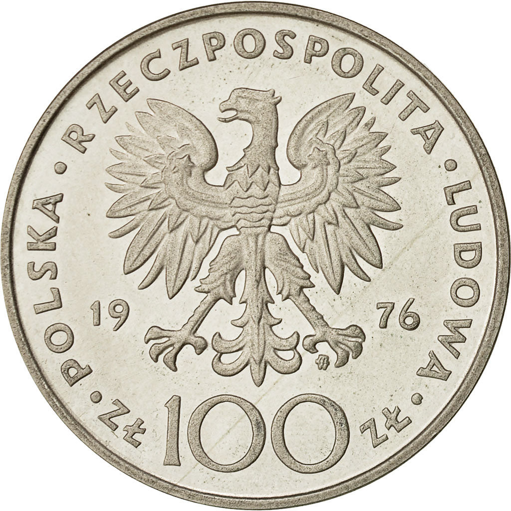 Moneta, Polonia, 100 Zlotych, 1976, Warsaw, SPL, Argento, KM:84