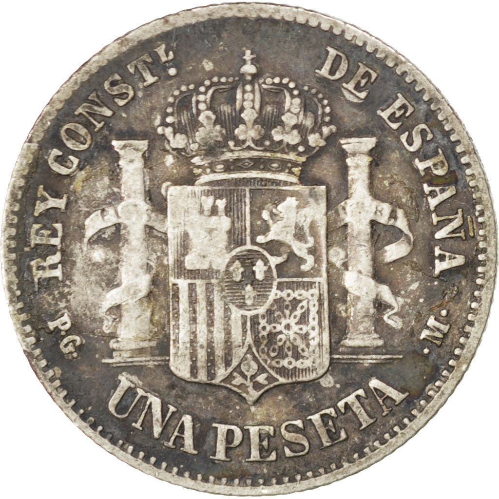 Coin, Spain, Alfonso XIII, Peseta, 1891, VF(20-25), Silver, KM:691