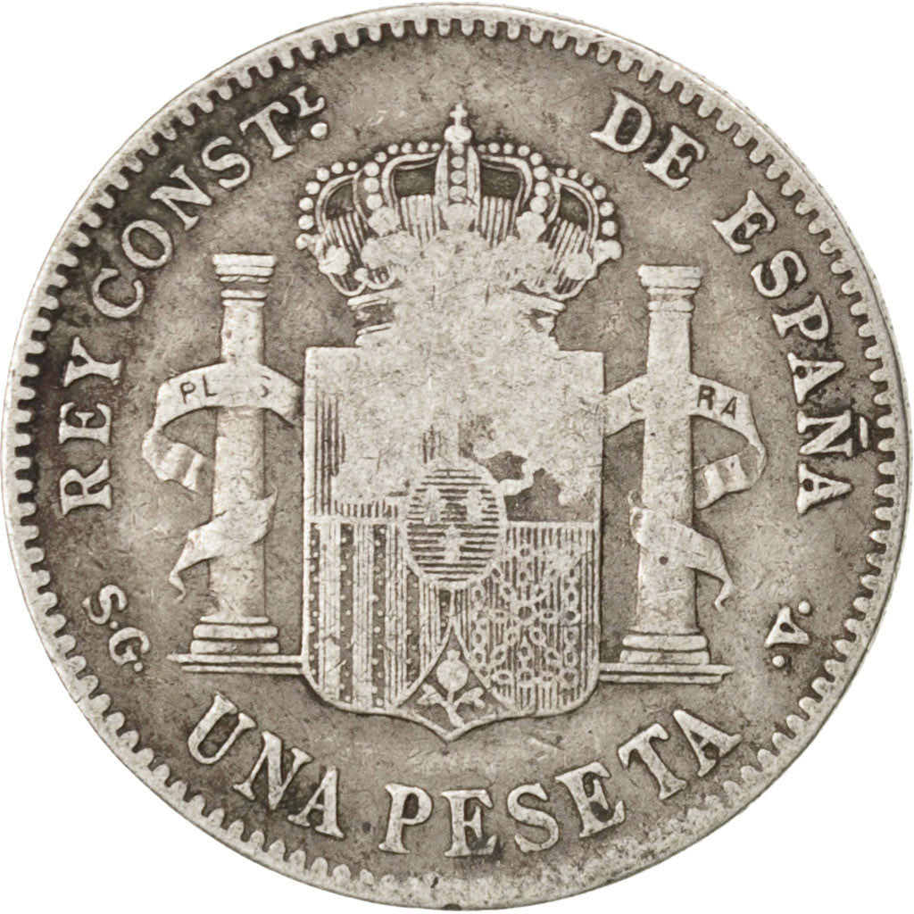 Moneta, Hiszpania, Alfonso XIII, Peseta, 1899, VF(20-25), Srebro, KM:706