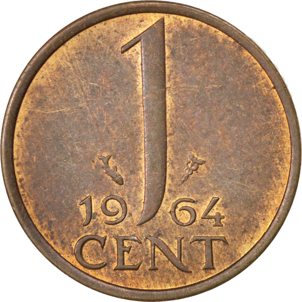 Moneta, Paesi Bassi, Juliana, Cent, 1964, SPL, Bronzo, KM:180