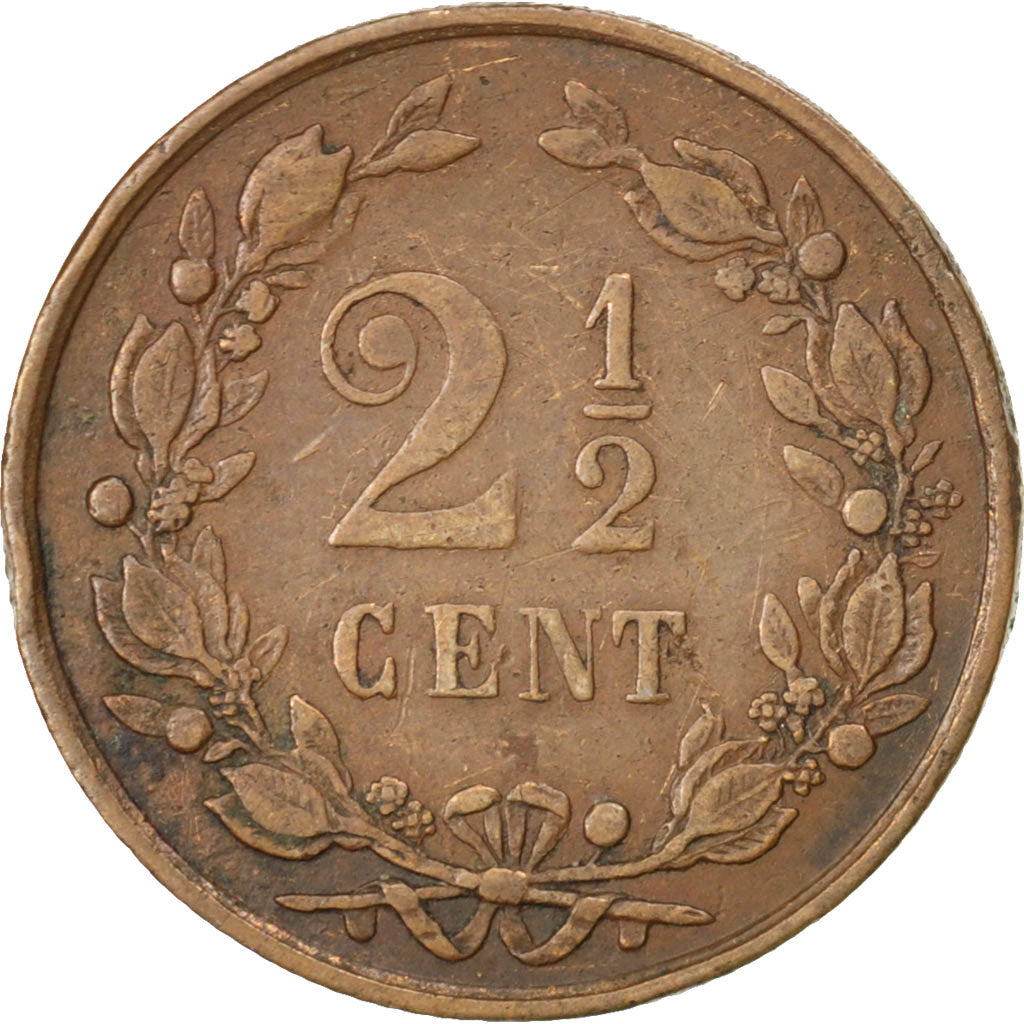 Münze, Niederlande, William III, 2-1/2 Cent, 1884, S+, Bronze, KM:108.1