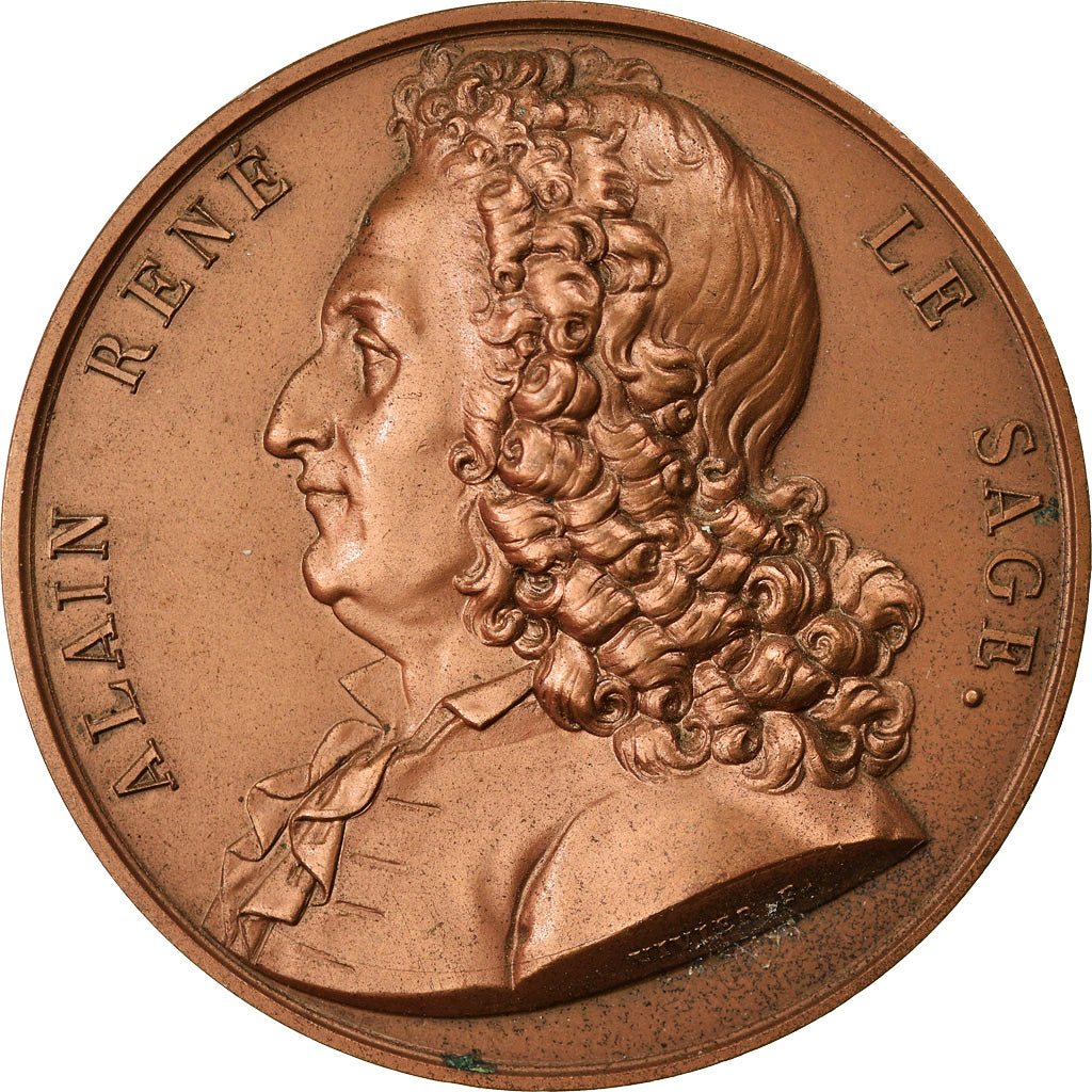France, Médaille, Littérature, Alain René Le Sage, Boulogne sur mer, Sarzeau