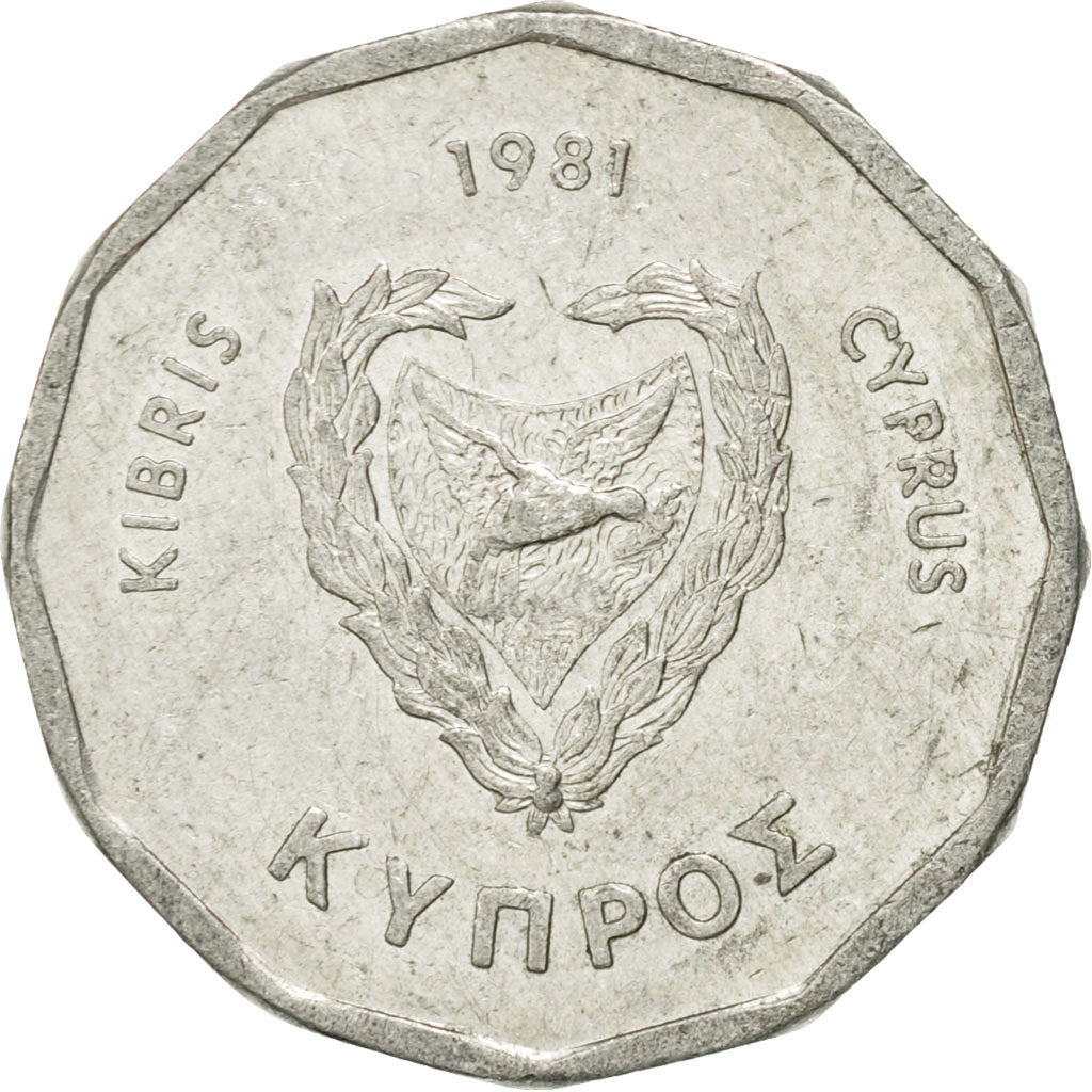 Coin, Cyprus, 5 Mils, 1981, EF(40-45), Aluminum, KM:50.1