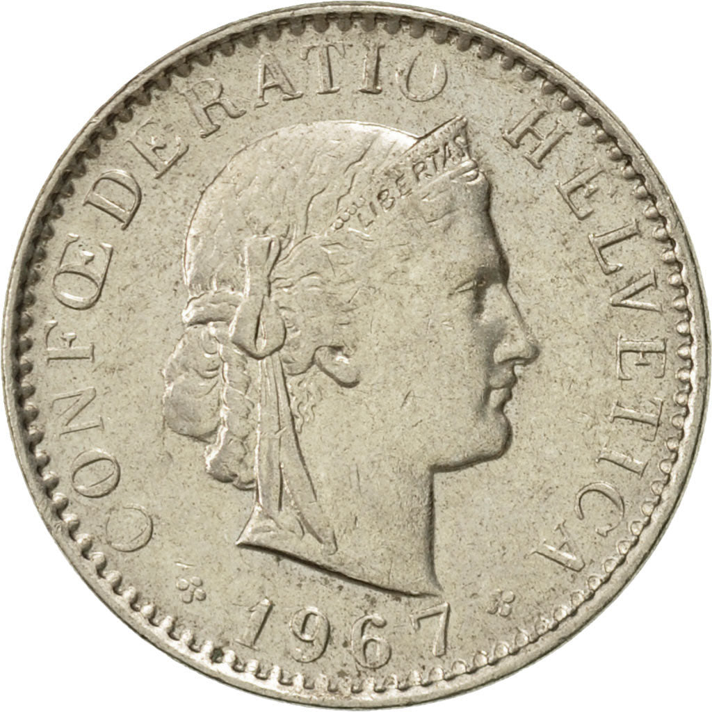 Moneta, Svizzera, 20 Rappen, 1967, Bern, SPL-, Rame-nichel, KM:29a