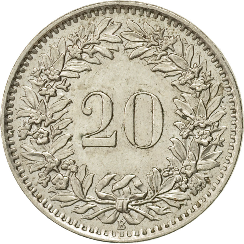 Moneta, Svizzera, 20 Rappen, 1967, Bern, SPL-, Rame-nichel, KM:29a