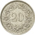 Münze, Schweiz, 20 Rappen, 1967, Bern, VZ, Copper-nickel, KM:29a