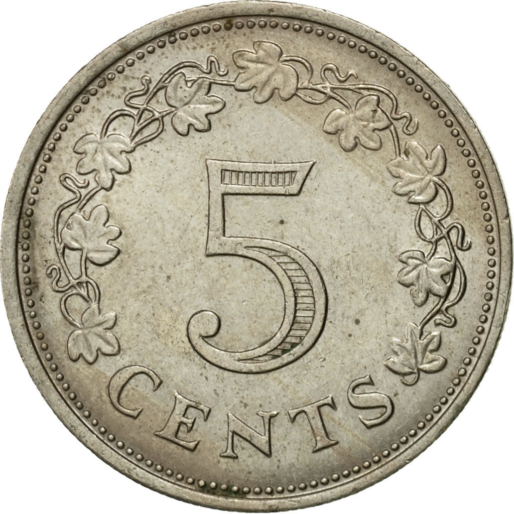 Moneta, Malta, 5 Cents, 1972, British Royal Mint, EF(40-45), Miedź-Nikiel